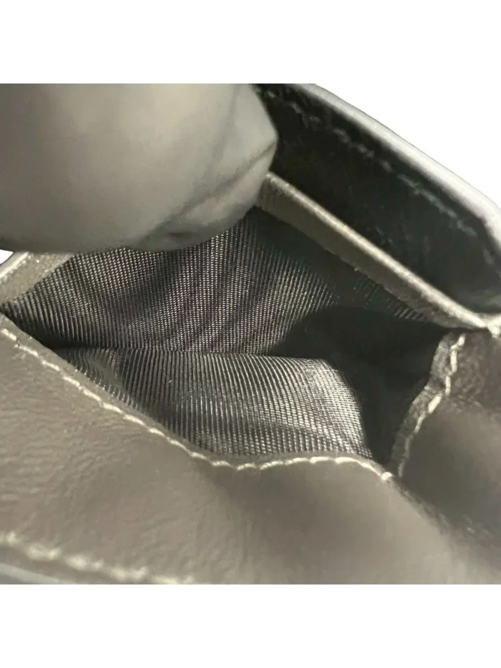 Saint Laurent Paris YSL Cassandra Logo Leather Trifold Wallet Mini Gray - Picture 9 of 10